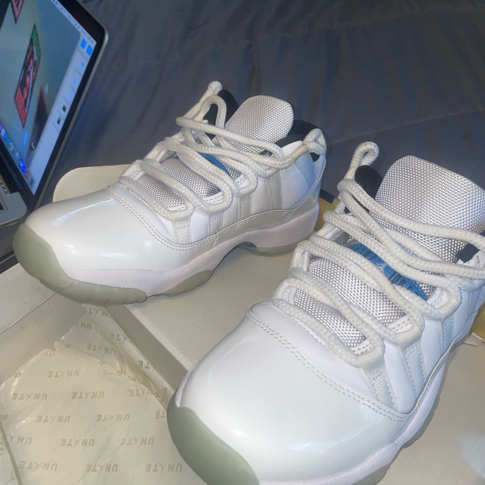 Jordan Kids White and Blue Sneakers